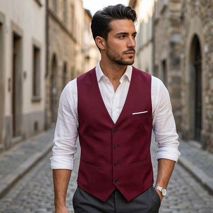 Men’s Dress Vest Slim Fit Formal Waistcoat