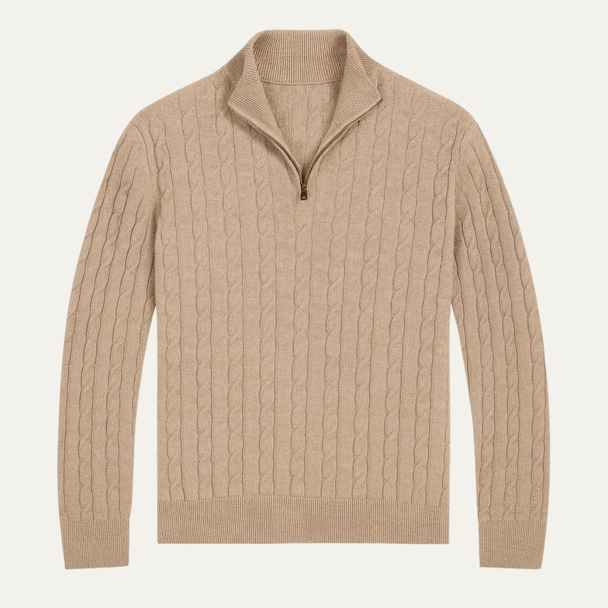 St. Moritz Men's Cable Knit Zip Sweater