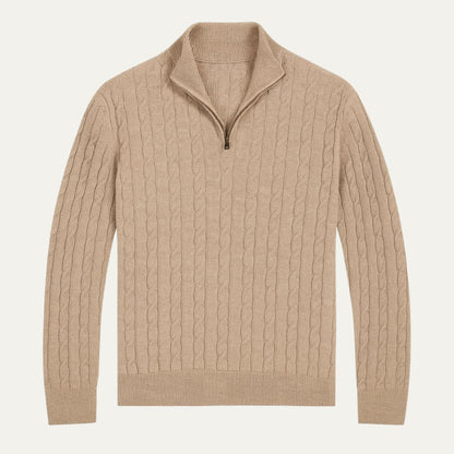 St. Moritz Men's Cable Knit Zip Sweater