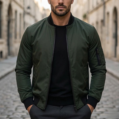 Men’s Bomber Jacket Zip Up Casual Lightweight Outerwear
