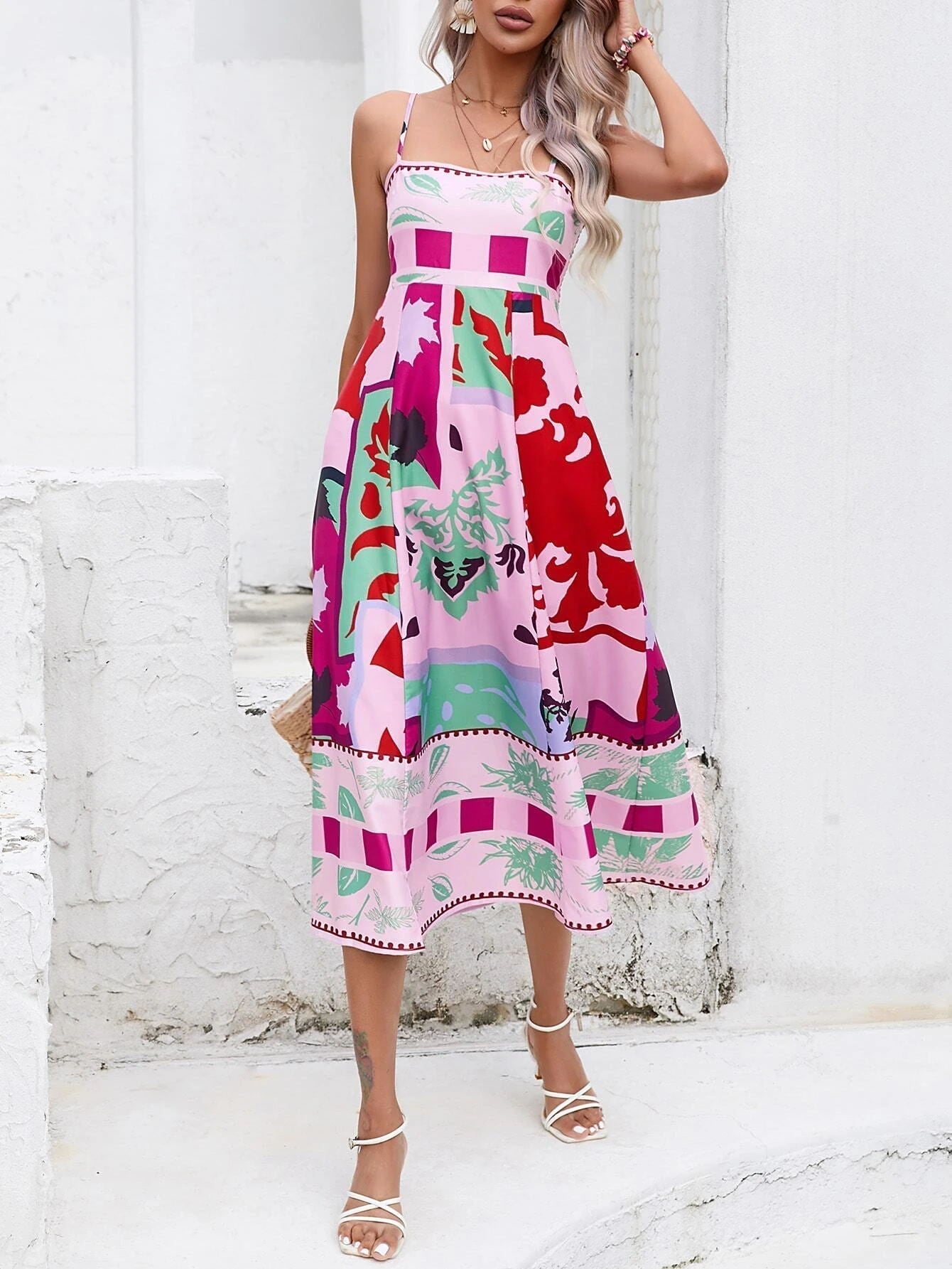 Elegant Mid Length Summer Dress