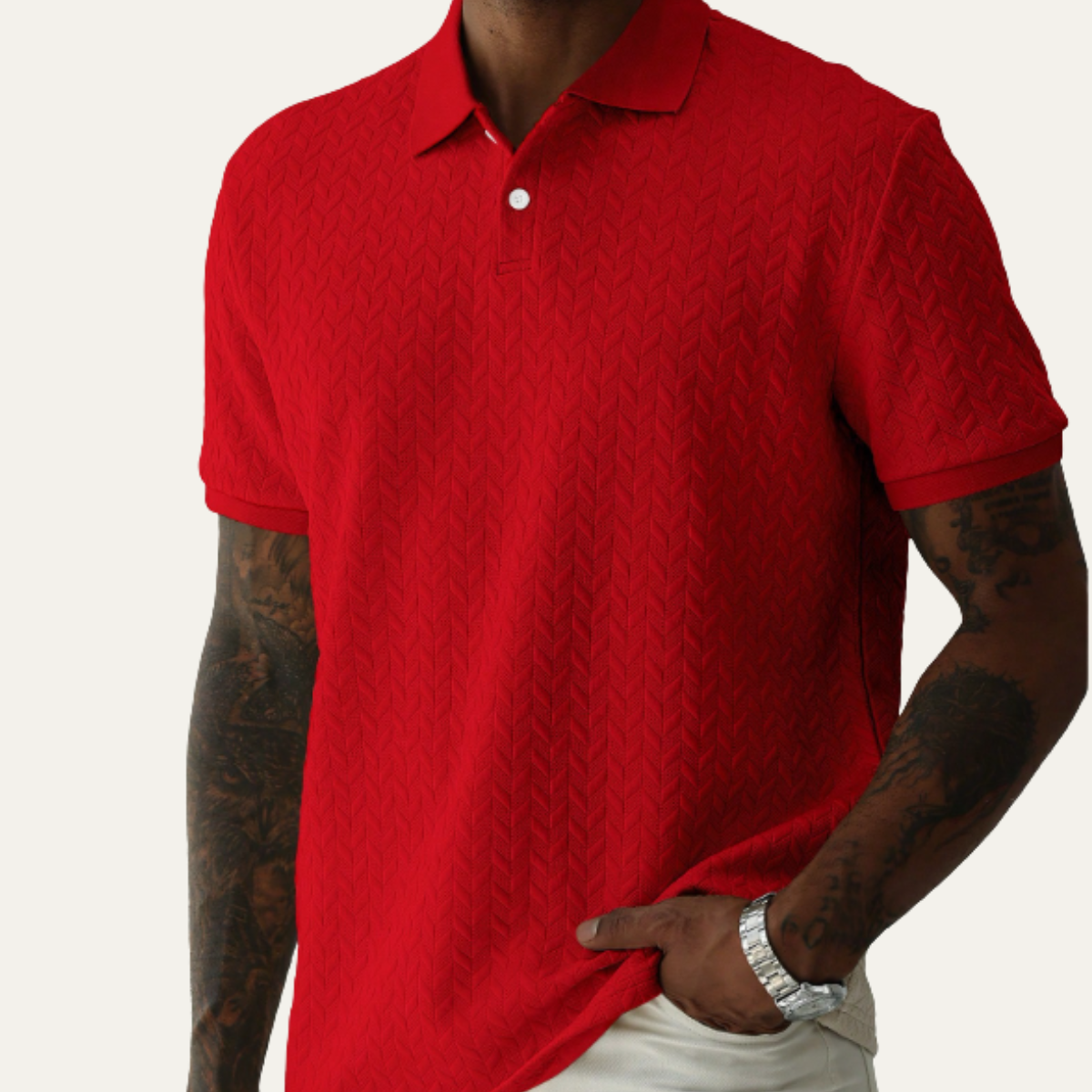 Men's Classic Polo Shirt Textured Summer