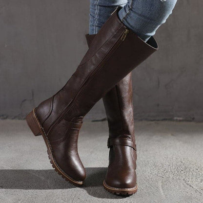 Elegant Buckle High Heel Boots for Ladies