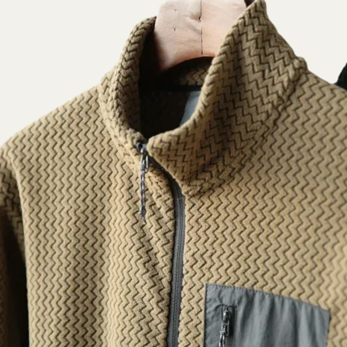 Warwick Men's Wavy Texture Sweater Chest Pocket