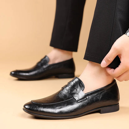 Men's Slip-On Dress Shoes Strap Detail
