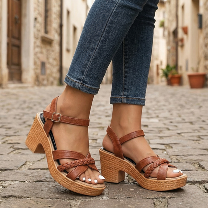 Women’s Platform Sandals Block Heel Ankle Strap Shoes