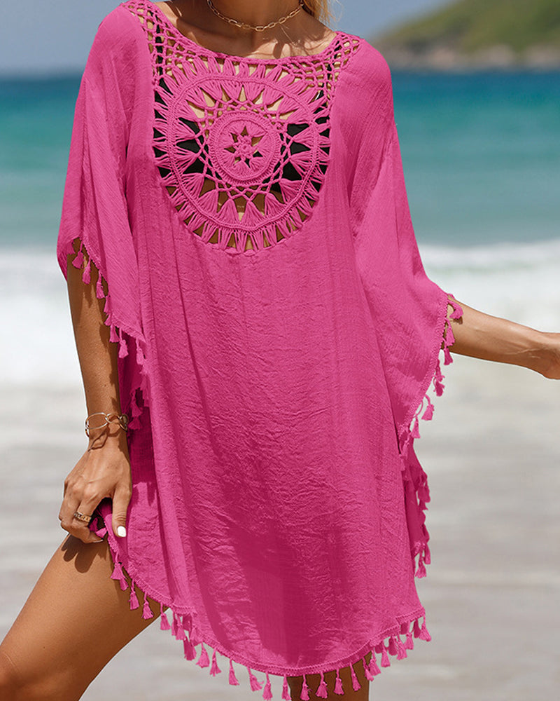 Bohemian Coastal Long Sleeve Coverup
