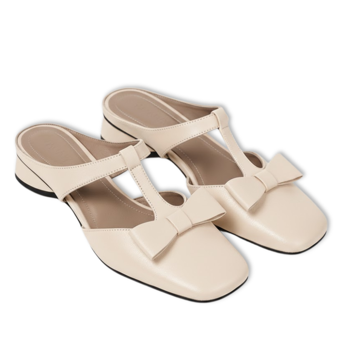 Glossy Black Buckle Slide Shoes