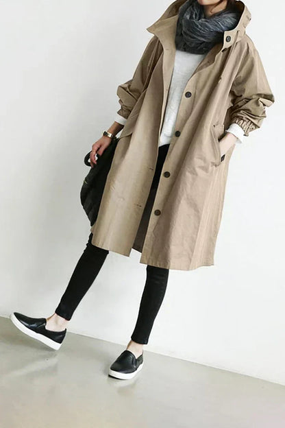 Women's Waterproof Raincoat Hooded Long Warm