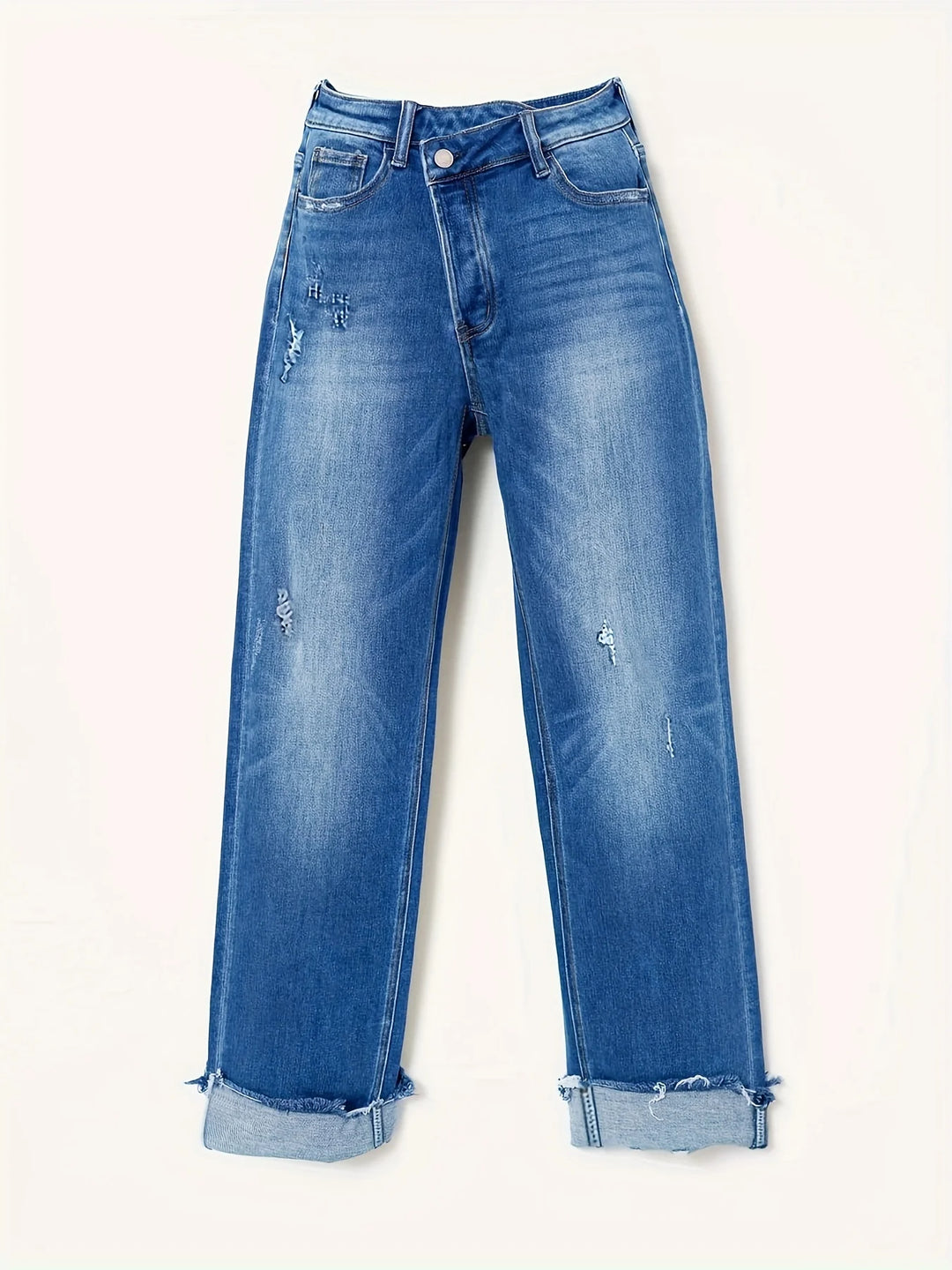 Women's Straight Leg Asymmetric Jeans
