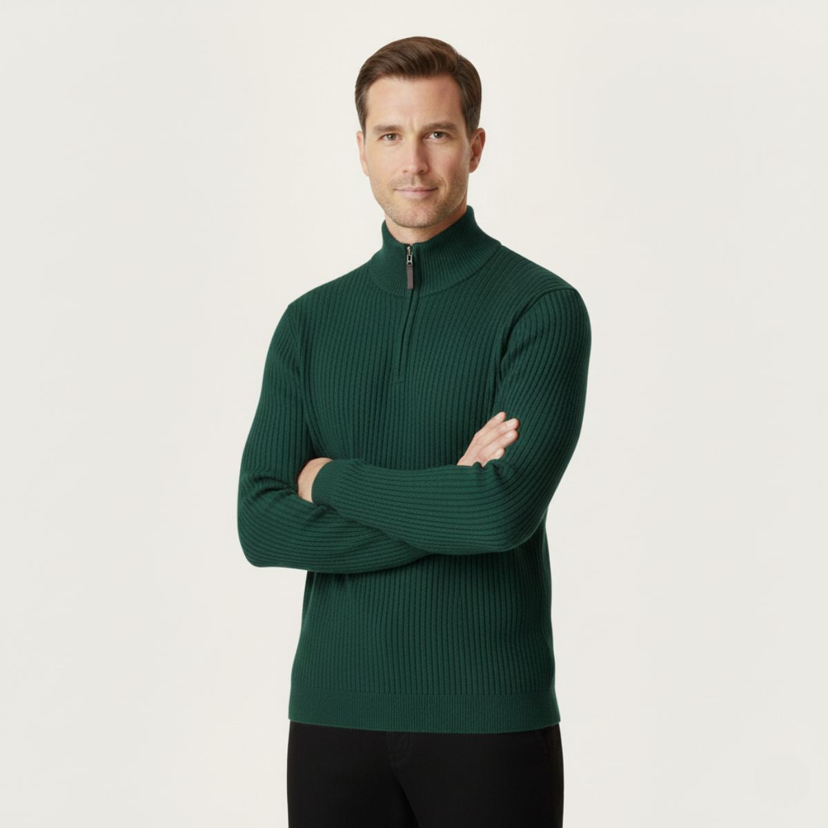Men's Quarter Zip Sweater Old Money