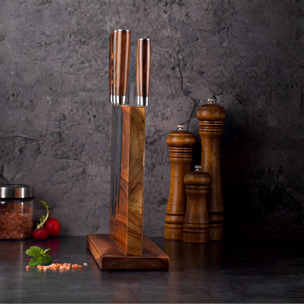Magnetic Wooden Knife Block