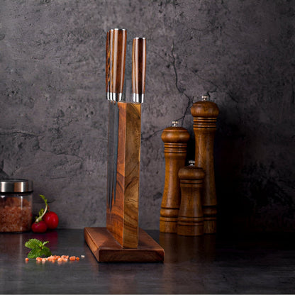 Magnetic Wooden Knife Block