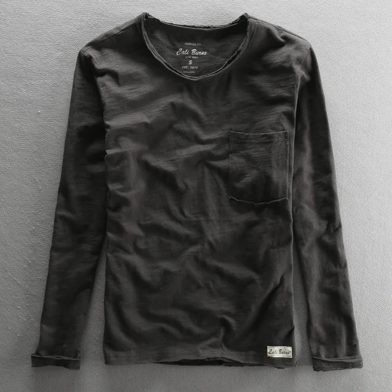 Cotton Long Sleeve Crew Neck Shirt