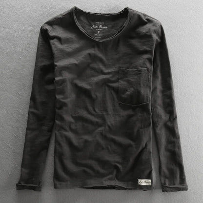 Cotton Long Sleeve Crew Neck Shirt