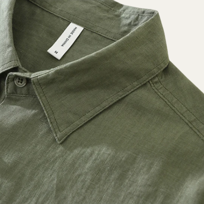 Men's Linen Casual Summer Shirt Green