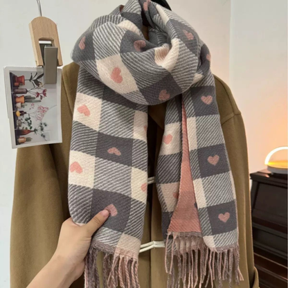 Comfy Plaid Tassel Scarf