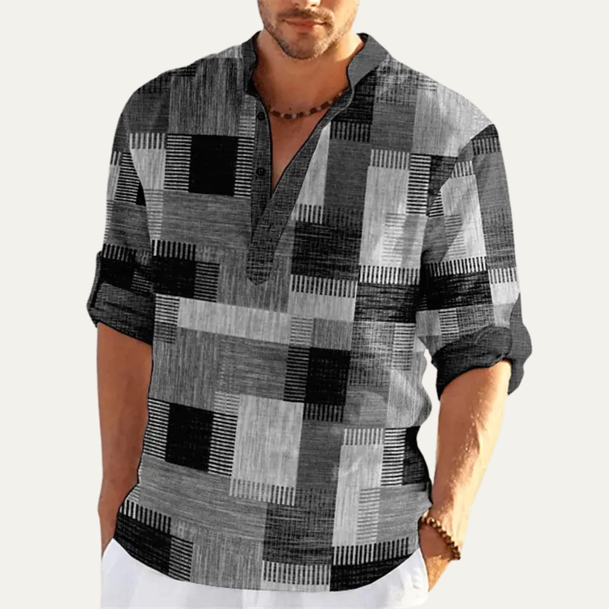 Men's Multicolor Polo Shirt Patchwork Cotton Casual