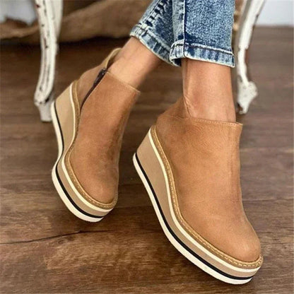 Women's Ankle Boots Wedge Heel Vintage Style