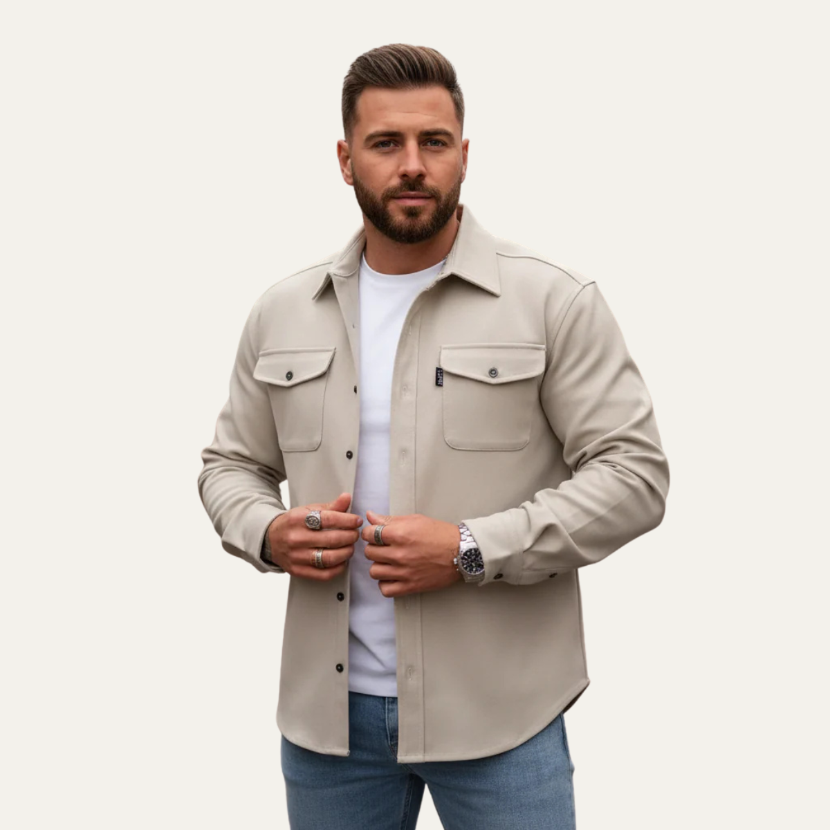 Men's Cotton Blend Button Up Shirt