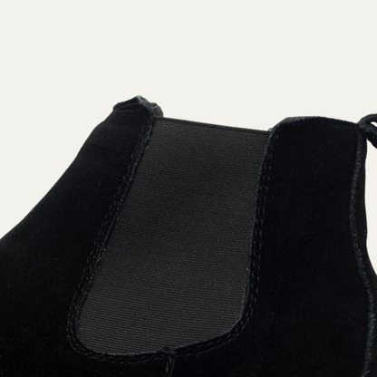 Men's Leather Suede Chelsea Boots Fur Lined