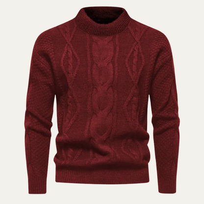 Men's Cable Knit Sweater Round Neck Winter - VibreMode