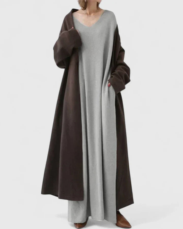Ladies Elegant V Neck Floor Length Dress