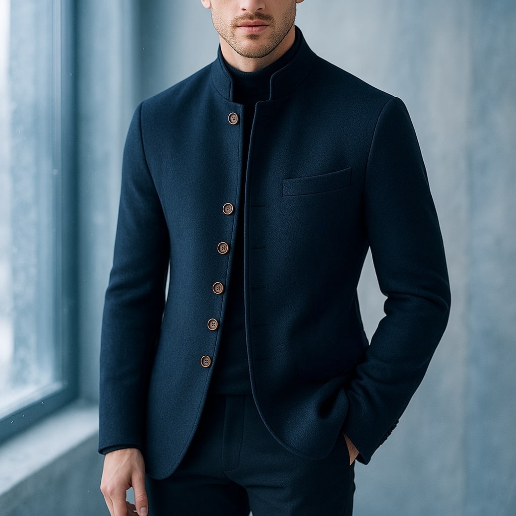 Marcello Men's Wool Stand Collar Jacket