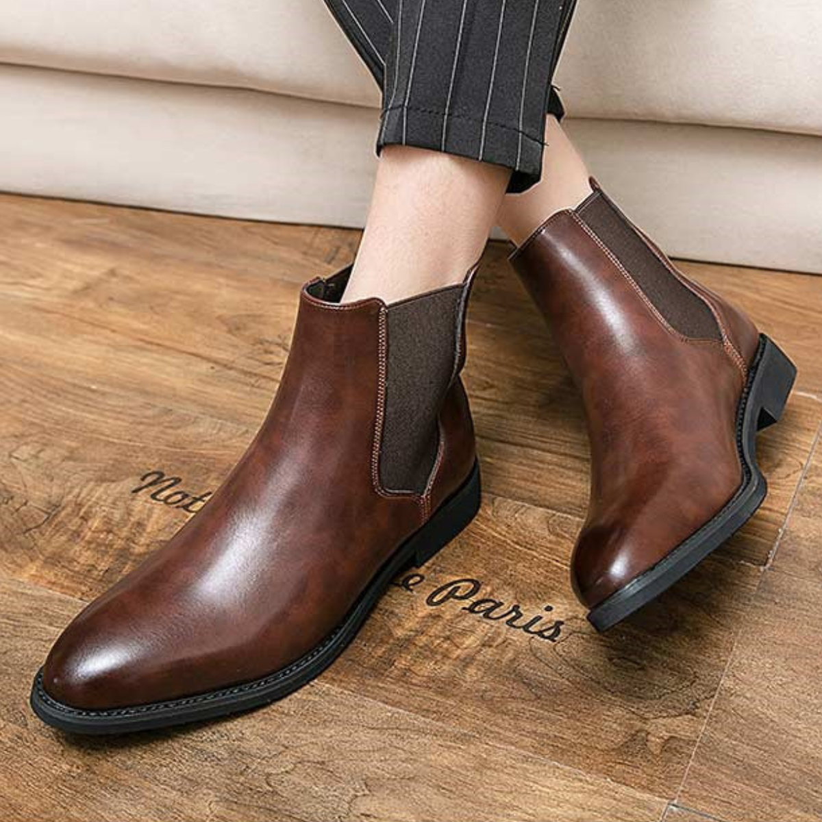 Men's Leather Chelsea Boots Vintage Brown