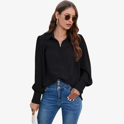 Women's Chiffon Blouse Lantern Sleeves