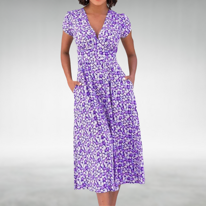 Chic Women's Floral Summer Midi Dress
