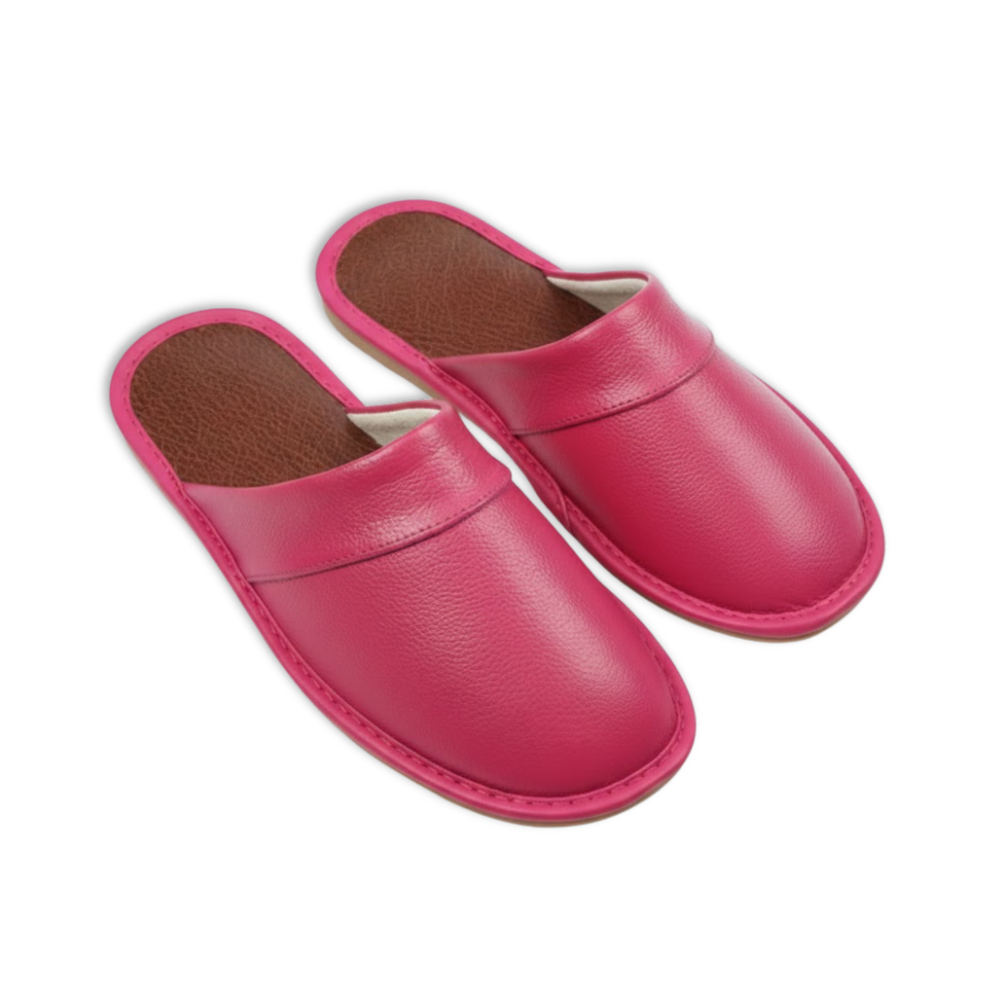Comfortable Leather and Fabric Home Slippers