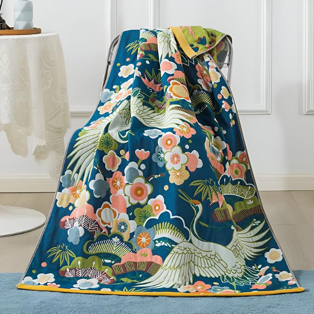 Lush Flower Bath Towel Soft Elegant 100% Cotton - VibreMode