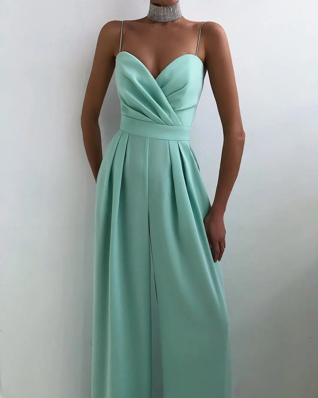 Women's Sleeveless Jumpsuit High Waist Wide Leg
