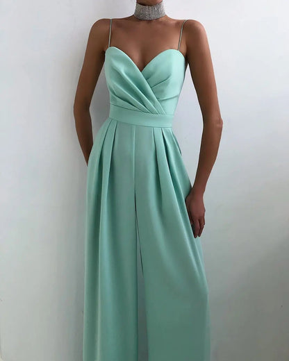 Women's Sleeveless Jumpsuit High Waist Wide Leg