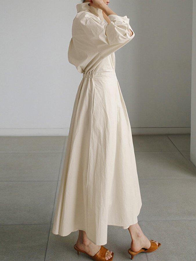Casual Women's Button Front Midi Sundress