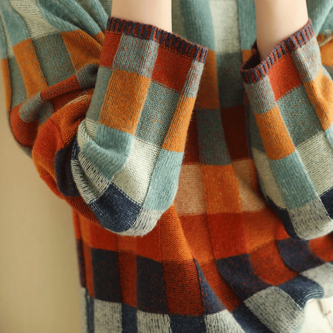 Women's Turtleneck Patchwork Sweater