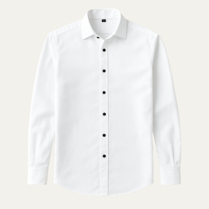 Men's Linen Tailored Shirt Contrast Buttons - VibreMode