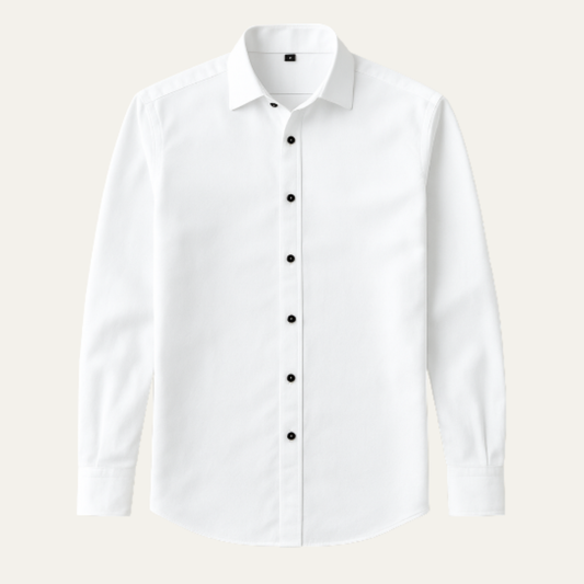 Men's Linen Tailored Shirt Contrast Buttons - VibreMode