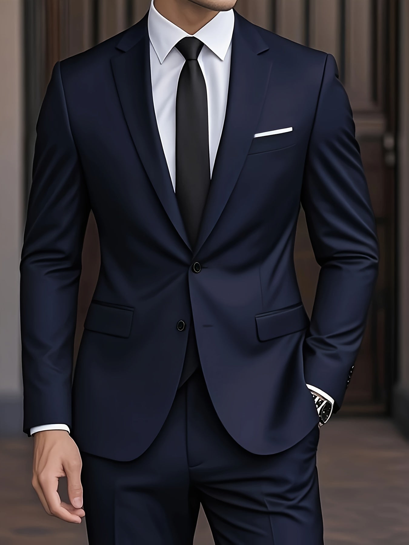 Men's Single Breasted Suit Notch Lapel