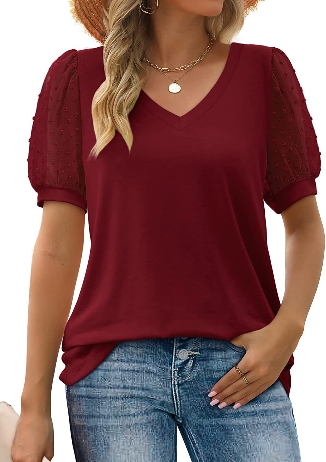 Classic V-Neck Women's Blouse
