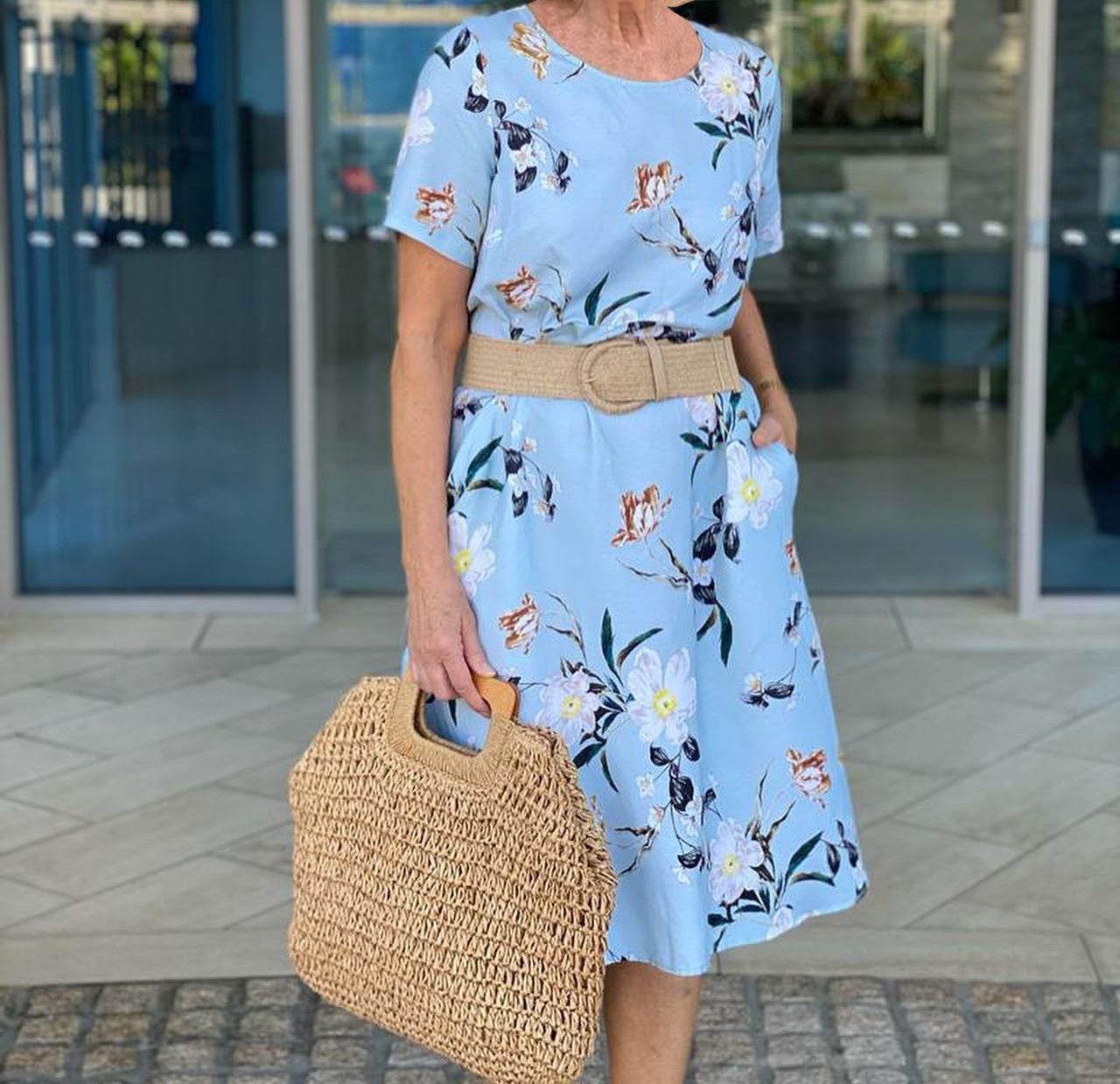 Bright Floral Short Sleeve Dress - VibreMode