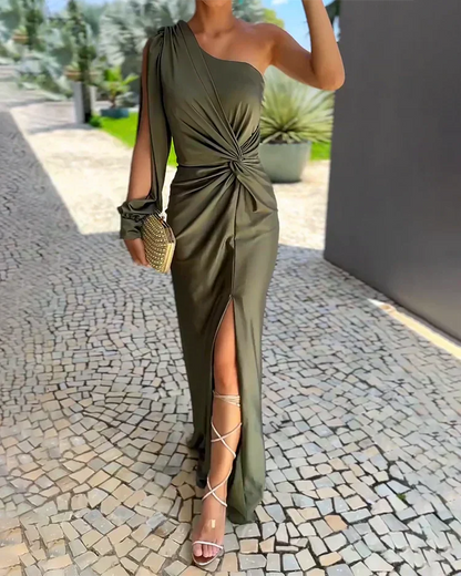 Elegant Ladies' Party Pleated Dress - VibreMode