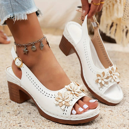 Brown Buckle Ankle Strap Flat Sandals - VibreMode