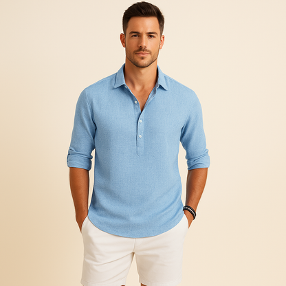 Men's Casual Long Sleeve Shirt - VibreMode