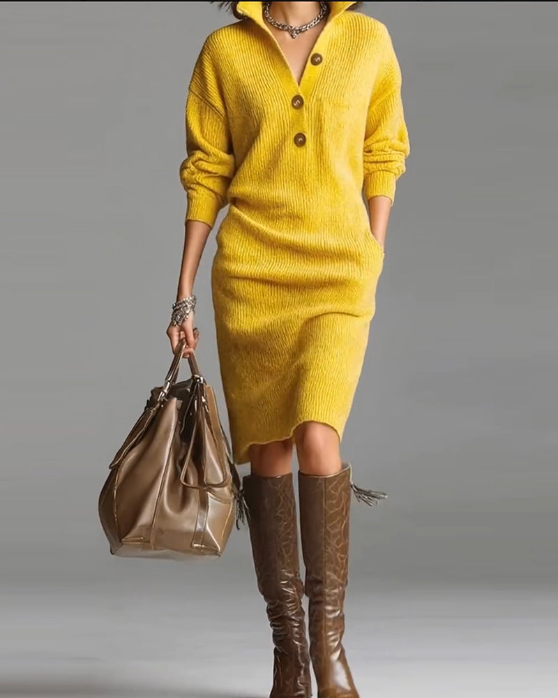 Classic Crew Neck Knit Dress