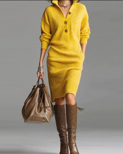 Classic Crew Neck Knit Dress