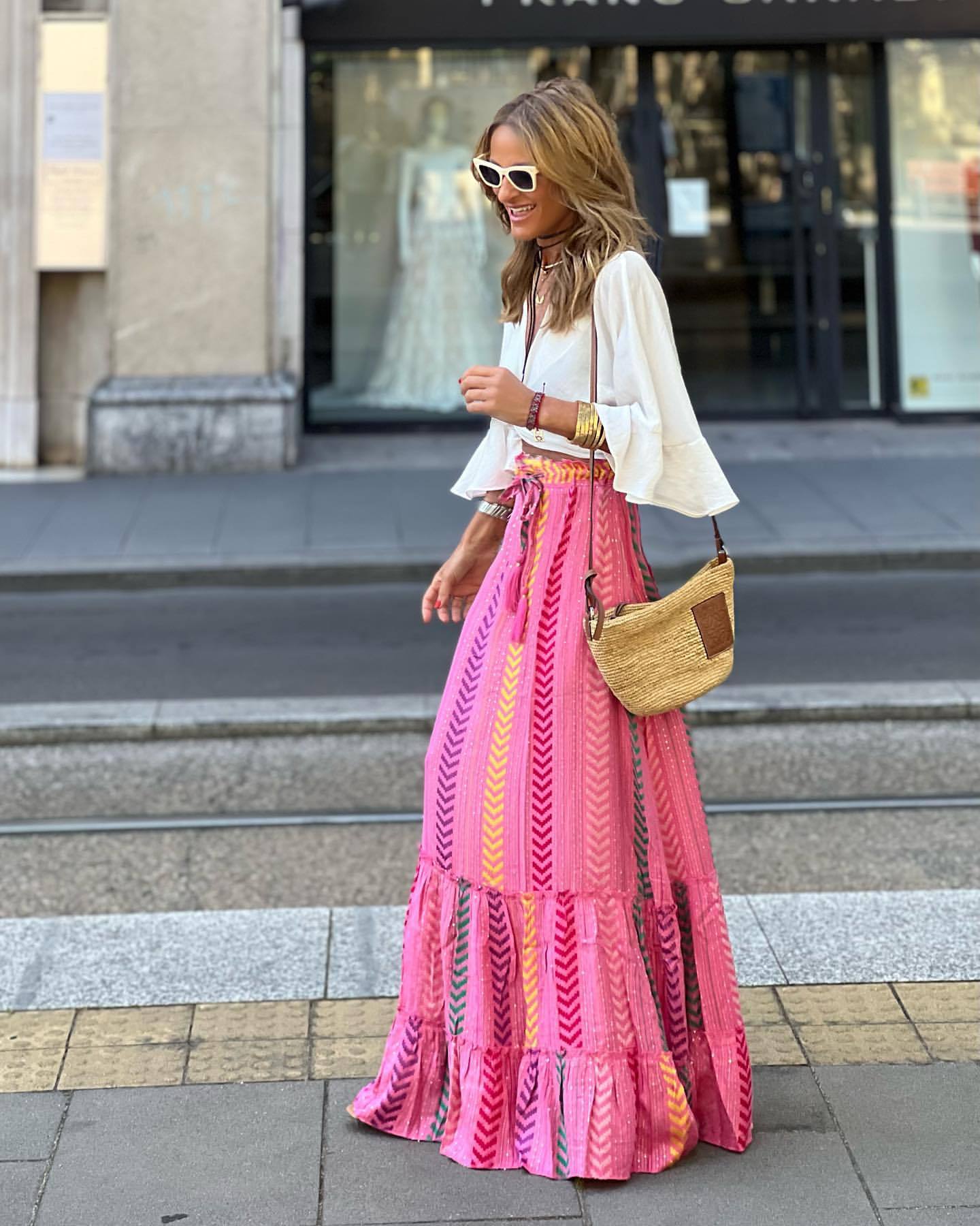 Women's Fall Print A-Line Dress Loose Fit