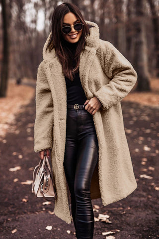 Women's Faux Fur Parka Coat With Hood - VibreMode