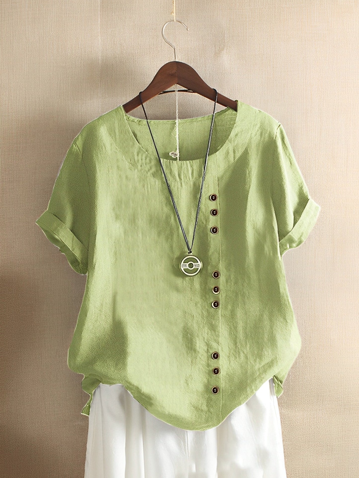 Women's Cotton Linen Short Sleeve